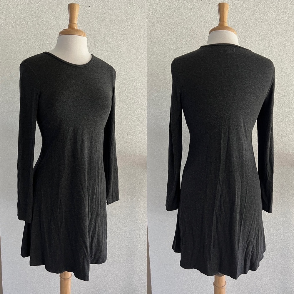 Madewell Charcoal Grey Long Sleeve Sweater Dress Size S Knee Length Casual Lagom